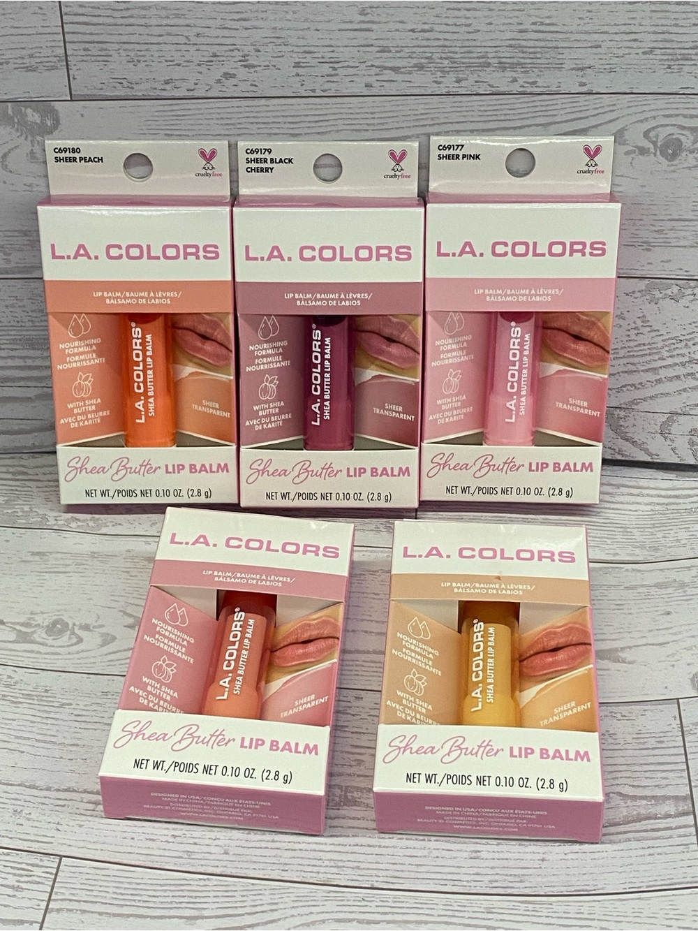 L.A. COLORS Shea Butter Lip Balm 5 pieces
